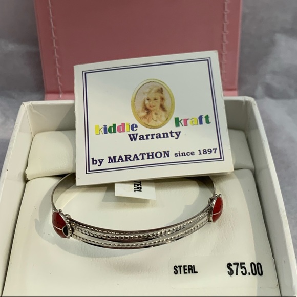 Sterling Silver Adjustable Ladybug Baby Bracelet - Picture 1 of 5